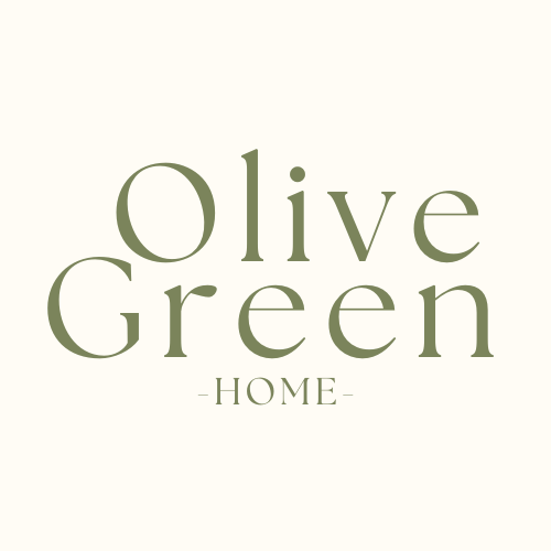 Company name Olivegreen Home in soft dark green lettering